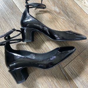 Free people black Mary Jane ankle strap heels size 38